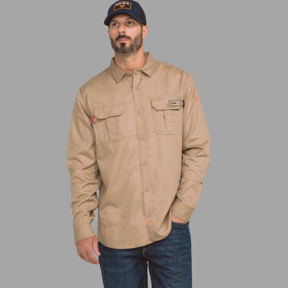 Reed Manufacturing Flame Resistant Khaki Work Shirt